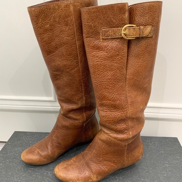 COPY - Steve Madden Intyce Cognac Wedge Boots Size 5 - Picture 1 of 4